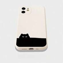 1pcs Funda Para Teléfono Apple Con Diseño De Pareja De Gatos, Compatible Con IPhone 16/15/14/13/12/11 Pro/Plus/Pro Max, Funda Protectora De TPU Con Cobertura Total Y Resistencia A Los Golpes. - FYT Gato Blanco 1 - Ver 3