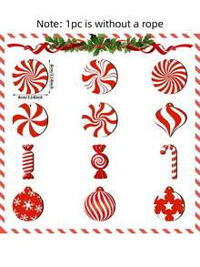 12 piezas Adornos de Bastón de Caramelo Navideños - Caramelos, Bastones, Adornos Navideños para Árbol, Decoraciones Navideñas para el Hogar, Bolas Navideñas, Decoración Colgante de Madera para Árbol de Navidad, Bastones de Caramelo, Decoraciones Navideñas, Adornos para Árbol de Navidad, Tallas de Madera de Árbol de Navidad, Bastones de Caramelo, Navidad con Menta, Recortes de Bastón de Caramelo para Decoración de Fiesta en el Hogar, Navidad 2025 (Estilo de Caramelo)