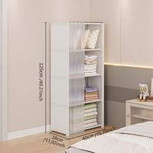 1pc Multifunctional Easy-Install Minimalist Clothing Storage Cabinet, Bookshelf Dust-Proof Organizer Rack, Suitable For Office, Classroom, Living Room, Bedroom, Dorm - Multicolor - View 19