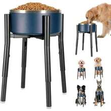 PROERR Soporte de ón individual para perro, soporte alto para comida para perros, ajustable de 7 a 11 pulgadas de altura, 14.5 pulgadas, soporte de metal elevado para perros medianos y grandes (ón no incluido)(Altura: 16 pulgadas para perros grandes) - Tipo 2 - Ver 2