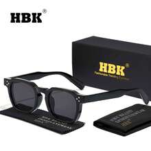 HBK Kính mắt vuông phong cách thường ngày dành cho nam, thiết kế gọng dày cổ điển, phù hợp để đeo hàng ngày, unisex, lý tưởng cho kỳ nghỉ, phong cách đường phố, tiệc tùng và làm quà tặng. - K39896 - Xem 8