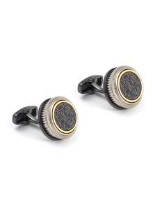 New Luxury Double-Layer Gun Black CD Disc Alloy Metal Cufflinks, Men's French Cufflinks - Fashion - View 2