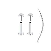 3件套无螺纹鼻钉，镶嵌立方氧化锆，男女通用，不锈钢材质，唇钉，扁平按压式耳环，立方氧化锆鼻环，适用于鼻部、耳垂、耳软骨穿孔，低致敏性，20G，附赠锥形工具 - 銀色 - 查看 44