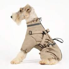 全新可调节小型犬和中型犬狗外套 - 反光羊毛衬里，可调节带扣和双 D 形环背带，四腿保暖内衬保暖宠物服装