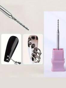 1Pc Nail Art Hand Dangle Drill Hole Maker Dotting Pen Piercing For Jewelry Rings Manicure Salon Supply - Silver - View 7