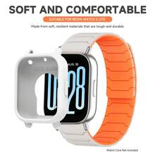 Silicone Strap+TPU Screen Protector For Redmi Watch 5 Active Band Soft Case Magnetic Band Full Cover Bumper For Redmi Watch 5 Lite Breathable Sports Band