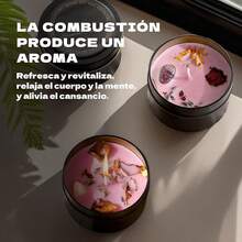 Glitzcharm Velas Aromaticas 2 Piezas Cera de Soja 100 Pura Juego de Velas Aromáticas de Flores Secas Alivio Del Estrés y Relajación Regalo para San Valentín,Cumpleaños(Azul+Verde) - Rojo + Rosa - Ver 11