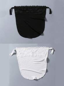 1pc New Premium Strapless And Anti-Lightning Monodeluxe Silk Camisole With Lace Edges And Mock Collar