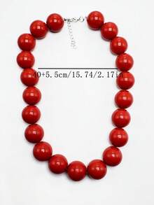 1pc Bohemian Style Plastic Acrylic Colorful Handmade Beaded Geometric Necklace, Summer Fashion Accessory, Gift For Women, Suitable For Beach And Daily Wear - Resin Hand-beaded Necklace - View 9