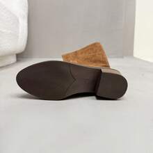 Botas hasta la rodilla de montar de talla grande para mujer, de estilo vintage clásico, versátiles, con cremallera lateral, tacón bajo y de ante