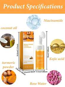 Turmeric Facial Cleanser, Skincare Face Wash, Moisturising Turmeric Foaming Cleanser, Exfoliating Soothing Hydrating Skincare Facial Wash For Face Body