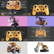 New 2.4G Remote Control Engineering Excavator Toy, Rechargeable Realistic Dump Truck Excavator Model, Great Gift For Kids On Holidays Or Birthdays