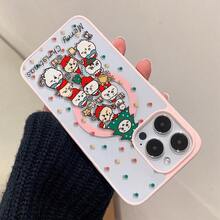 Funda con estampado de árbol de dibujos animados (1 unidad). Teléfono con diseño magnético, compatible con phone 11/12/13/14/15/16/Pro/Plus/Pro y S22/223/824/S25/Ultra/FE y otros modelos. Admite carga inalámbrica. Ideal para regalar a familiares y amigos en ocasiones especiales como Año Nuevo, San Valentín, etc. - Rosa - Ver 3