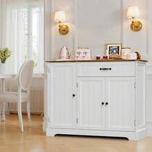 Kitchen Cabinet, Sideboard, Kitchen Furniture, 1 Drawer, 3 Doors, Anti-Tip Device And Magnetic Cabinet Doors - Retro Color - View 3