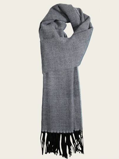 New Solid Color Herringbone Scarf, Unisex Knitted Tasseled Warm Long Thick Scarf, Boyfriend Gift, Neck Warmer, Blanket, Suitable For Autumn/Winter