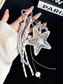 1PC Yogodlns Y2k Leather Rope Keychain,Star Cute Starfish Bag Pendant , Starfish Pendant Fashion High-End Fashion Design Five-Pointed Star Braided Rope Bag Pendant,Car Keychain,Key Lanyard,Key Holder,Keychain Accessories,Keyring,Couple Keychain,Gifts For Women,Valentine's Day Gifts,Birthday Gift,Friend Gift,Holiday Gifts,Event Souvenirs,Party Gifts.