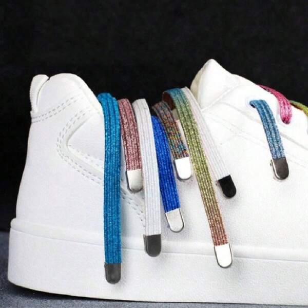 1 par de cordones elásticos planos, cordones sin atar holgados para hombres y mujeres