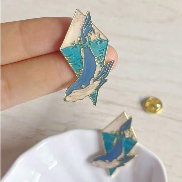 1 pieza Broche de pez de aleación con gota de aceite y rhinestone, decoración de ropa/bolso unisex de moda y linda