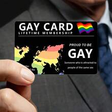 Lifetime Membership Card For LGBTQ+ Pride - Double-Sided Dreamlike Rainbow Striped World Map Design, Men's ID Card, Non-Adhesive Rectangular Card For Daily Carry And Pride Events, LGBTQ+ Gift, Holiday Accessory, Modern Style, Exquisite Crafhip, Trendy Item, Smooth Surface, Essential For Holiday Crowds