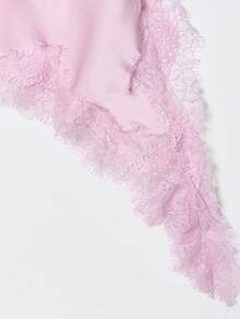 DEEKA Summer New Women's Fashion Sexy Asymmetric Lace Dress, European And American Style - Pink - View 9