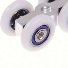 2pcs Hot Sliding Door Rollers, 4-Wheel Hanging Home Door Hardware Accessories - Silver - View 6