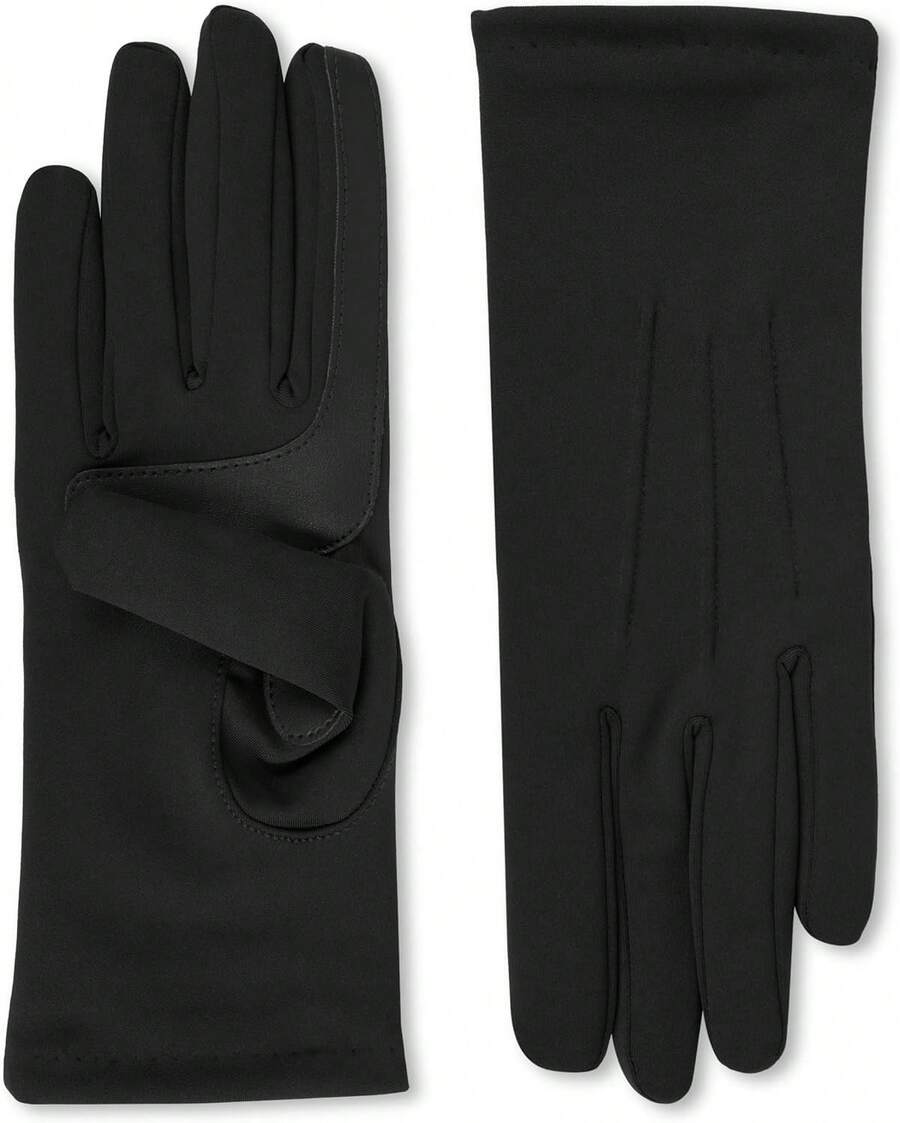 Isotoner Women's Spandex Cold Weather Stretch Gloves With Warm Fleece Lining - 黑色 - 查看 1