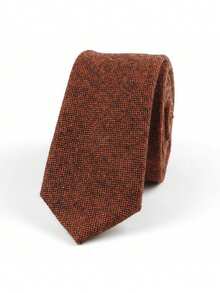 Vintage britischer Stil einfarbige Wollkrawatte, lässig-geschäftliche Schwarz- & Kaffeefarben-Krawatte, lässiges Anzug-Accessoire, Herbst/Winter