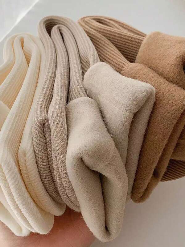 5 Paar Damen Kniestrümpfe, mehrfarbig braun Herbst/Winter Strumpfwaren