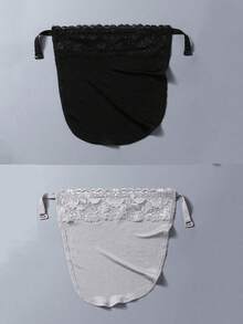 1pc New Premium Strapless And Anti-Lightning Monodeluxe Silk Camisole With Lace Edges And Mock Collar