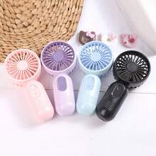 Mini ventilador portátil, ventilador de mano pequeño, ventilador de pestañas, recargable por USB, ventilador de mano de 3 velocidades 500mAh, adecuado para oficina, viajes al aire libre, camping