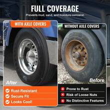 Rear Axle Wheel Covers, Spiked Axle Cover For Semi Truck, ABS Electroplate Rust-Resistant Lug Nut Covers, Universal Fit, Installation Tool Included, Complete Axle Cover Combo Kit - 13.94x9.17 Inches - View 6