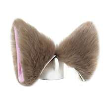 Sheicon Cat Ears Furry Neko Ears Headband Hair Clip Hairband Headwear Anime Cosplay For Halloween Cosplay Party{Inchcolor_nameinch:InchKhakiPinkinch} - KhakiPink - Xem 1