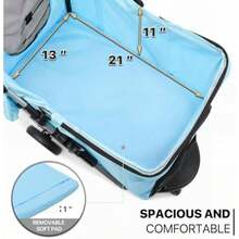 MoNiBloom Cochecitos plegables para perros pequeños con cubierta para el clima, carrito de paseo para mascotas de 3 ruedas para perros y gatos con cesta de almacenamiento y soporte para tazas, malla(Verde (Mint Green)) - Tipo 4 - Ver 7