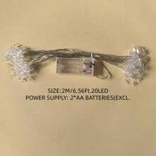 1 件 10/20/30 LED 2 米/3 米/4.5 米雪花灯串，适用于房间、卧室、所有季节、节日装饰、童话灯、圣诞童话灯圣诞节装饰圣诞节装饰圣诞树礼物装饰感恩节婚礼家居装饰家居装饰秋季装饰秋季装饰生日装饰礼品派对用品室内室外花园节日装饰万圣节装饰墙壁装饰万圣节饰品 - 彩色 - 查看 7