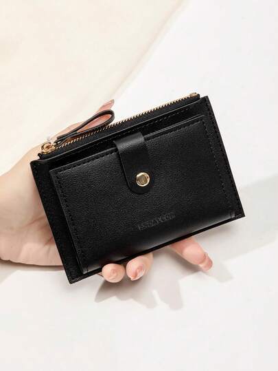 Women's Ultra-Thin Short Wallet, Zipper Bifold Credit Card Wallet, Patchwork Color Block Wallet, Multi-Card Slots Card Holder Wallet, Fashion Minimalist Women's Wallet, Small Wallet Suitable For Daily Use, Christmas, Birthday Gifts For Her