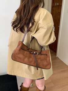 2025 New Vintage Large Capacity Handbag, Matte Commuter Shoulder Bag, Fashionable Tote Bag For Going Out