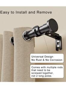 Thickened Single Curtain Rod, Nordic Style Curtain Track, Modern Industrial Design - Multicolor - View 4