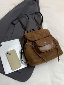 Casual Retro Suede Backpack, 2025 Autumn/Winter New Versatile Small Backpack For Traveling