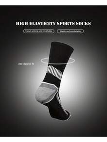 Unisex Professional Sports Socks, Outdoor Cycling Running Basketball Football Athletic Socks, Comfortable Moisture-Wicking Breathable Long Crew Socks - Multicolor - View 7