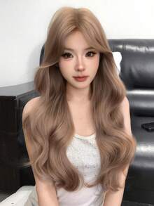 alicegarden Forehead Lace 4 * 1, Forehead Lace Curly Hair Wig, Medium Brown Long Curly Hair Wig, 26 Feet Long, Natural And Realistic Wig For Daily Use - Brown - View 12