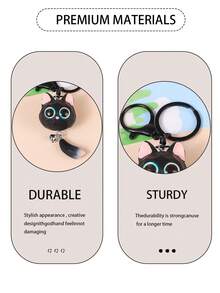 1PC Cat Keychain,Women's Kitten Keychain,Keychain Accessories,Keychain Pendant,Men's Keychain,Cute Big Eyed Cat Keychain