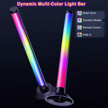 2 piezas Barra de luz LED inteligente, lámpara de mesa con cambio de color RGB, control por botón/control remoto/APP, iluminación ambiental alimentada por USB, atmósfera romántica, barras de luces LED IC RGB sincronizadas con música para PC, fiesta, habitación, sala de juegos - Barra de luz LED - Ver 3