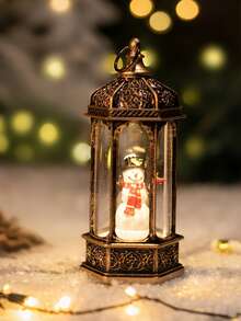 1个圣诞风格LED茶蜡灯，节日圣诞电话亭装饰，带有圣诞老人、雪人和圣诞树场景，电池供电，复古棕色柜子，适合节日壁炉或橱柜展示、圣诞派对装饰、烛台、夜灯、桌面装饰、圣诞礼物、圣诞装饰品、六角灯笼、夜灯、装饰灯、氛围灯等。 - 銅色 - 查看 15