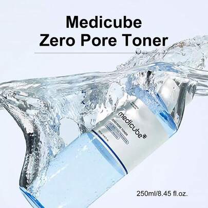  Medicube 零毛孔爽肤水 | 去角质保湿蓝瓶水爽肤水，蕴含 AHA、BHA、PHA、烟酰胺和泛醇 | 韩国护肤，改善毛孔、肤质和保湿