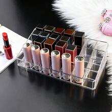 1PC Jumbo Clear Acrylic Makeup Display Case Must-Have Desktop Organizer For All Lipsticks, Lip Glosses & Nail Polishes - Clear - View 3