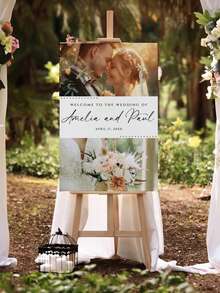 Wedding Welcome Sign Template, Modern Photo Welcome Sign Template, Printable Wedding Reception Poster - Multicolor - View 5