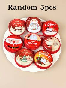 1/2/3/5件圣诞系列方形和圆形零钱包，款式随机，带有圣诞老人、驯鹿、雪人元素，非常适合圣诞节、派对和日常使用的绝佳圣诞礼物 - 彩色 - 查看 13