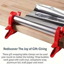 2/1pc Wrap Buddies Christmas Wrapping Tape Dispenser With Built-In Cutter - Heavy-Duty Red Gift Wrapper, Compact Tape Dispenser For Home, Office, Ecommerce - Ideal For Christmas, Birthdays, Weddings, Corporate Events - Gift Wrapping Supplies - Multicolor - View 5