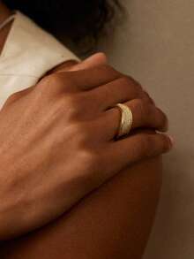 1 件经典精致设计闪亮锆石 925 纯银戒指，女士派对舞会珠宝女友周年纪念礼物 - 快閃鑽戒指 - 查看 4