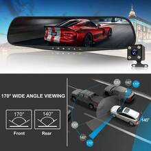 Dual Cameras Rear View Mirror Dash Camera Video Recorder Car DVR Mirror Dash Cam | Night Vision Backup Smart Mirror Camera Parking Assistance,150mAh Battery